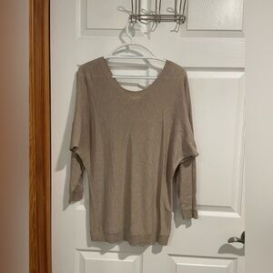 Vince tan sweater tunic XS boat neck front and V neck back